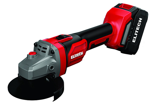 УШМ ELITECH 2012БЛ акк (Ø125,б/щет,20В,2х4.0Ач Li-ion, 0-8500об/м, пл.пуск, кейс, 1,6кг)Е2213.046.02